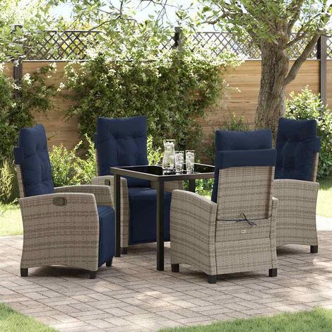 vidaXL Ensemble de salle à manger pour jardin 5 pcs Gris polyrotin (1/5)