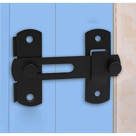 AIDUCHO Grange Porte Coulissante Serrure Antique Loquet De Porte Armoire À Vin Armoire Murale En Acier Inoxydable Boulon De Porte Hangar Serrure De Porte Coulissante (Noir Mat 1 Pièce) (1/5)