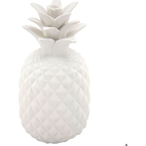 Ananas déco en résine blanche (1/2)