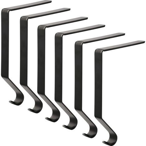 6-teiliger schwarzer Metall-Weihnachtsstrumpfhalter, Kleiderhaken, Kaminhaken (1/5)