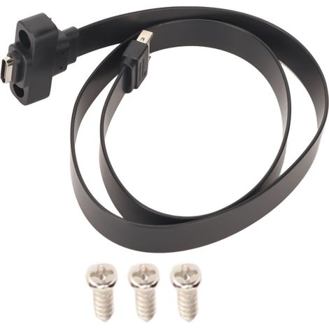 Câble d'extension USB 3.1 Type C pour panneau avant avec écrou, 10 Gbps, flexible, 0,5 m, connecteur Type E vers Type C (1/5)
