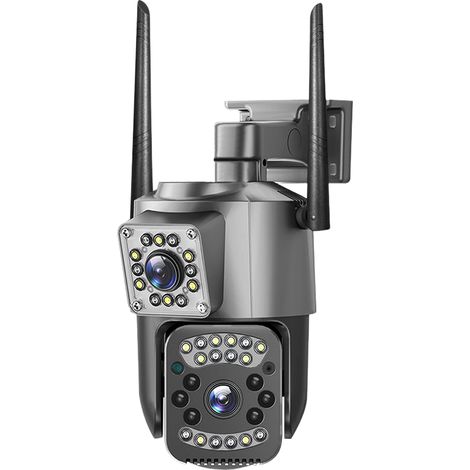 Caméra de surveillance, 4 MP, IP66, double objectif, surveillance extérieure, sans carte mémoire (caméra Wi-Fi) (1/5)