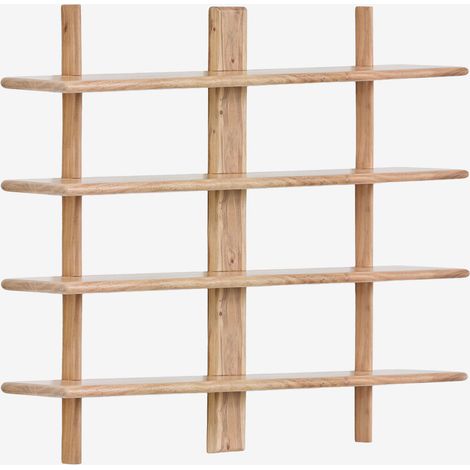SKLUM Erisu Wandregal ↔︎120 cm aus Akazienholz              Rustikales Akazienbraun            4 Fachböden         