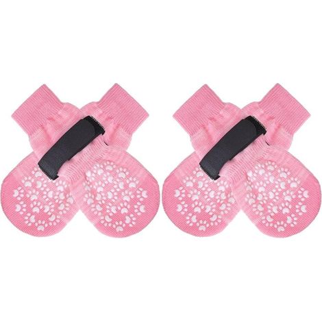 (Taille M) Chaussettes antidérapantes pour éviter de lécher les pattes, chaussures pour chien pour trottoirs chauds, chaussons pour chiens de petite, moyenne et grande taille, bottes de contrôle de