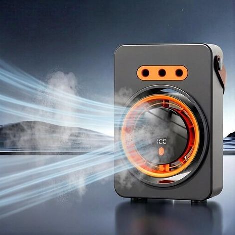 Mobile Mini-Klimaanlage，wassergekühlter Ventilator，USB-Wasserluftkühler，wiederaufladbarer Akku，100 Windgeschwindigkeiten und Timerfunktion