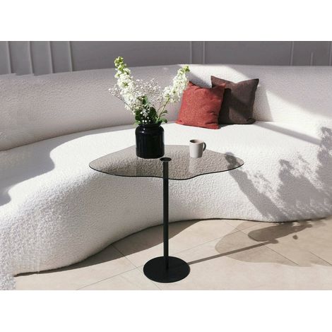 Dmora - Tavolino da salotto Mensa, Tavolo basso da caffè, Portariviste per divano, Ripiano da soggiorno, 60x45h50 cm, Nero (1/5)