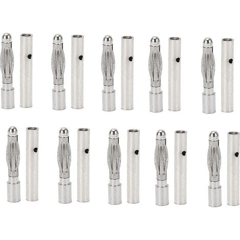 10 fiches bananes 2,5 mm, plaquées or, cuivre rouge, mâles/femelles, pour ESC Ba (1/4)
