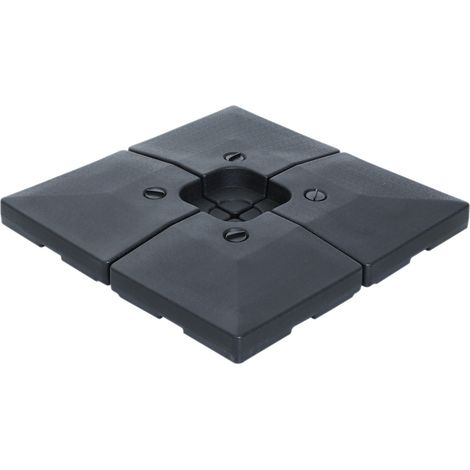 Outsunny 4er-Set quadratische, beschwerte Sonnenschirmständer für Ampelschirme, Maße pro Ständer: 51 x 51 x 12 cm (L x B x H), Polyethylen – Befüllbar mit bis zu 80 kg Wasser oder bis zu 120 kg Sand –
