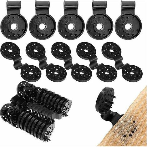 100 Stück Clips für Toile D'ombrage, Clips zur Fixierung für Bache, Clip Spécial Avec Œillet, Clips zur Fixierung mit UV-Schutz für Brise Vue, Pour Toile De Clôture, Filet D'ombrage, Tissu Coupe-Vent (1/5)
