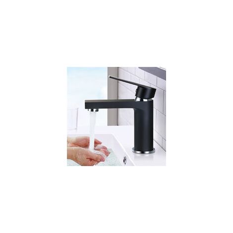 EASYCOMFORT Mitigeur de Lavabo Noir en Laiton - Design Moderne pour Salle de Bain (1/2)