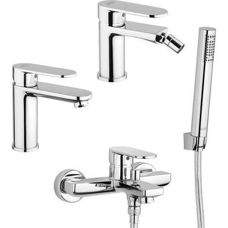Borea set miscelatori lavabo e bidet per piletta click clack con gruppo vasca Jacuzzi Rubinetteria (1/5)
