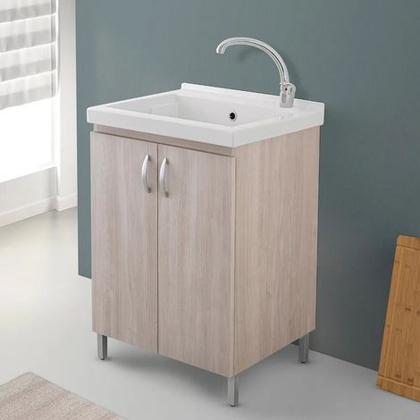 Mobile lavanderia 60x50 in ceramica olmo design moderno (1/5)