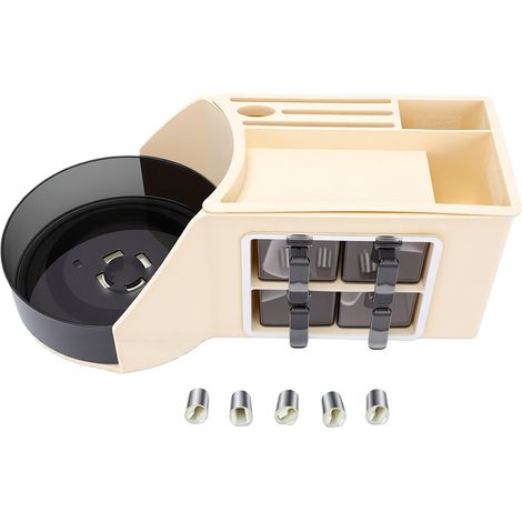 Étagère de rangement de comptoir de cuisine, organisateur d'assaisonnements, boîte multifonctionnelle rotative avec système de drainage, gain de place pour bouteilles d'huile et de condiments, assaiso (1/5)