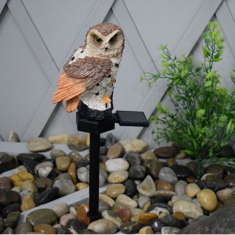 Lampe Solaire De Jardin - Hibou - Étanche IP44 - 45 x 15 x 8 cm - Pour Allée Patio Parterre De Fleurs - 1 Pièce (1/3)