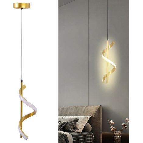Lustre en spirale, lustre de salle à manger, lustre moderne, lustre de table de chevet, lumière chaude. (1/5)