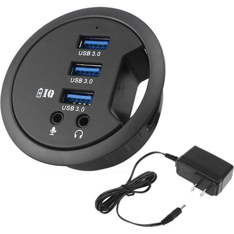 Hub USB 3.0 multiprise avec station de charge pour ordinateur de bureau - États-Unis (1/4)
