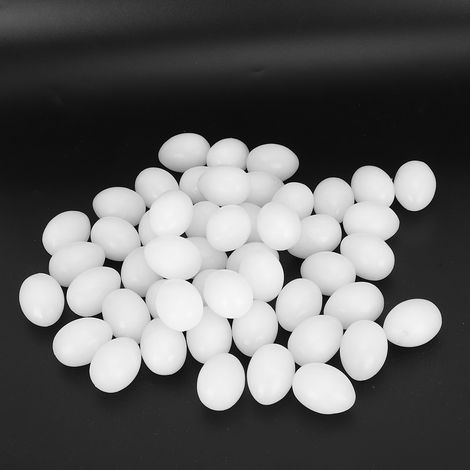 50 œufs factices en plastique résistant, imitation réaliste, pour nid de pigeon, avec éclosion induite. Œufs factices à cœur plein. (1/5)