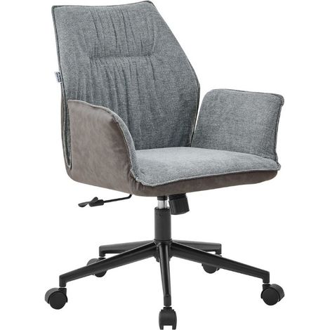 Poltrona girevole colore grigio e retro elephant con base nera - Citra (1/3)