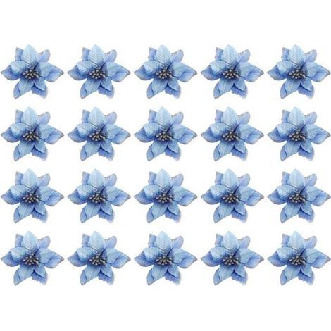 20 künstliche, glitzernde Weihnachtsbaum- und Kranzornamente für Hochzeiten (Blau) (1/4)