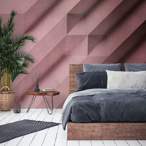 Sfondo fotografico Profhome 382891 Carta da parati TNT goffrata a caldo liscia 3D opaca rosa lilla 3,71 m x 2,8 m