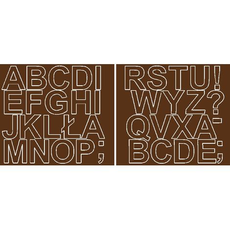 Adesivi autoadesivi con lettere, 5 cm, colore marrone lucido (1/2)