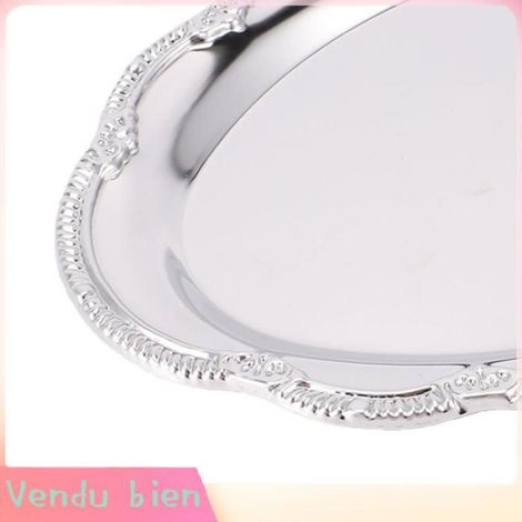 Garosa Plateau de service argenté Plateau de service en argent, miroir ovale en acier inoxydable, culinaires plat 24 cm/9,4 pouces (1/5)