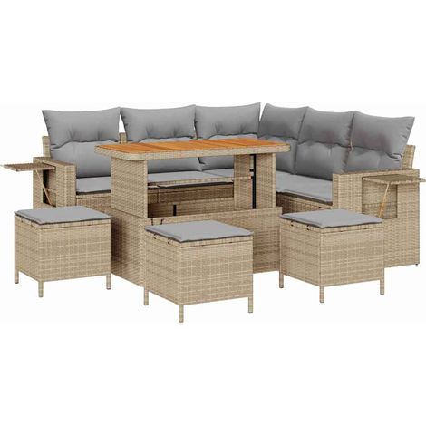 Maison Exclusive - Set Divano da Giardino 10 pz 7-Numero di posti (1/5)