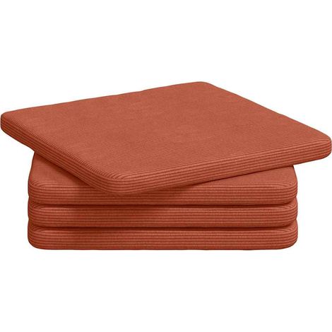 vidaXL Cuscini per Seduta 4 pcs Rosso Arancio 40 x 40 x 3 cm (1/5)