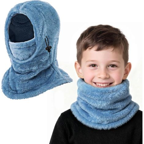 Kinder Sturmhaube Thermo Fleece 3-9 Jahre, Multifunktionale Winddichte Skimaske Blau (1/5)