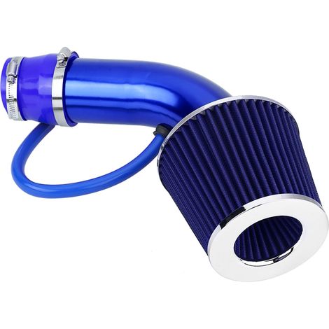 Kit de tuyau d'admission d'air froid universel pour voiture, 76 mm (3 pouces), en aluminium, bleu (1/5)