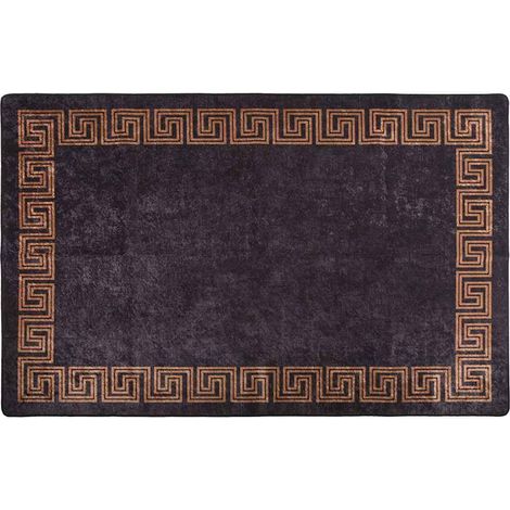 Maison Exclusive - Teppich Waschbar Schwarz und Golden 160x230 cm (1/5)