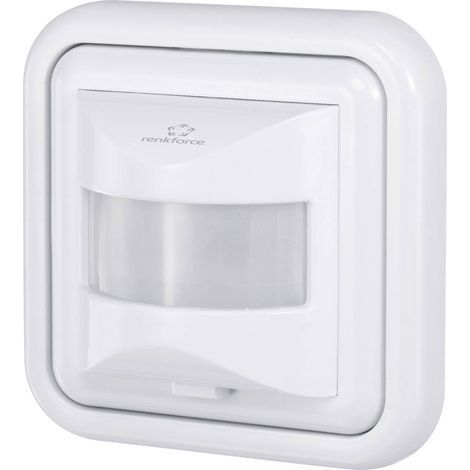 Détecteur de mouvement PIR 4016139070186 encastré 160° – Portée jusqu'à 9 m – Relais blanc IP20 pour installation électrique – Renkforce (1/3)