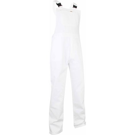 Salopette de Travail Peintre / Platrier / Plaquiste 100% Coton Blanc Brosse - LMA Blanc L (1/2)