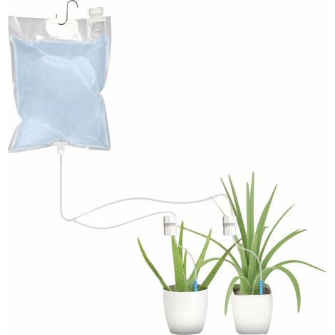 Abreuvoir automatique pour plantes 3L Dispositifs d'arrosage automatique de fleurs en pot Double système de kit d'irrigation goutte à goutte à dégagement lent pour plantes d'intérieur en plei (1/5)