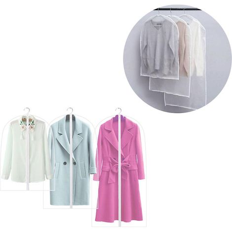 Housses de vêtements respirantes avec fermeture éclair, imperméables et anti-poussière, housses anti-mites pour robes (1/2)