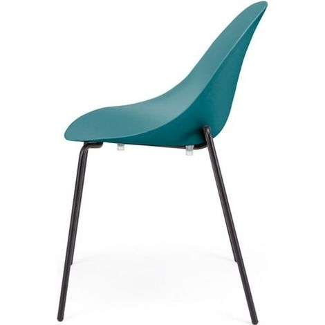 Chaise moderne en polypropylène et métal noir Zola - Lot de 4-Noir (1/5)