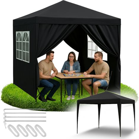 Padiglione da giardino, tenda commerciale, gazebo per feste, 4 pareti laterali, finestre, xxl