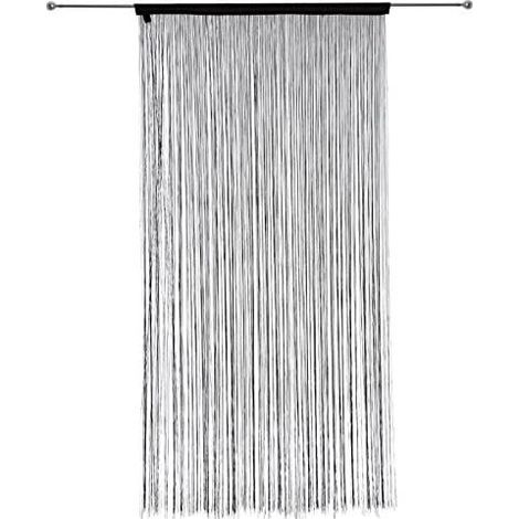 Créateur d'intérieur - Rideau Fil Guopo 90x200cm Noir (1/5)