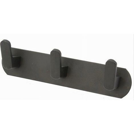 TRADE SHOP - Appendiabiti Con 3 Ganci Appendino Portasciugamano Bagno Casa Cucina Nero 59737 - (1/3)