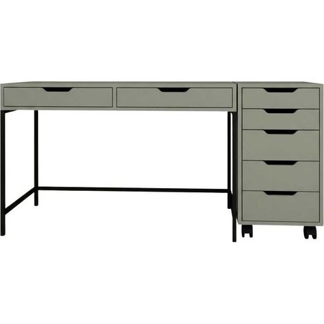 Bureau avec tiroirs en aggloméré Working Bureau et caisson (1/4)