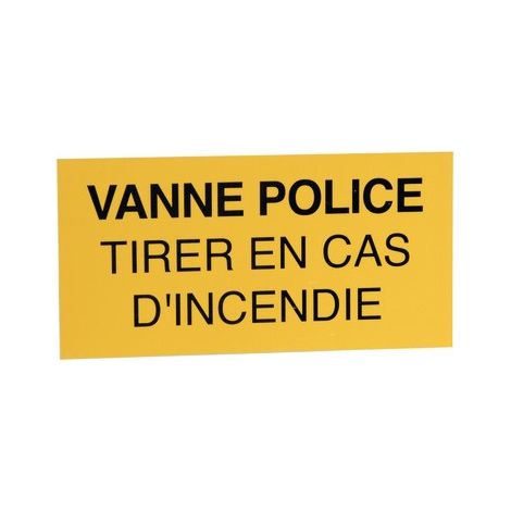 Étiquette rigide vanne police tirer en cas d&039incendie - DIFF