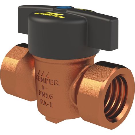 Kemper VAV Vollstrom-Absperrventil mit Bediengriff, DN 20 IG, PN 16, Rotguss, Figur 385 00