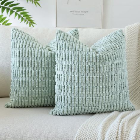 Juego de 2 fundas decorativas de pana para cojines, fundas de almohada suaves para sofá, decoración del hogar, sala de estar, dormitorio, decoración de sofá, 40x40cm (1/5)
