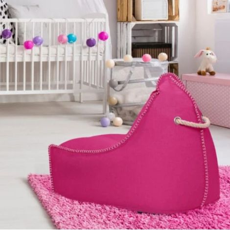 Soo Santaï Sillón puf Soo Santaï MiniBuddy's Rest forma pera con reposapiés, 75x60x65 cm para interior, desenfundable, con pespuntes, rosa, (1/3)