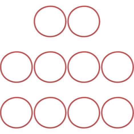 10Pcs Joint Torique en Silicone 78mm OD 72mm ID 3mm Largeur, Rouge (1/5)
