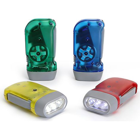 Lampe Dynamo Survie Manivelle – Lot de 4 Lampe Torche Dynamo LED Sans Pile, Lampe de Poche Manivelle pour Urgence, Camping, Randonnée et Kit Survie (1/5)
