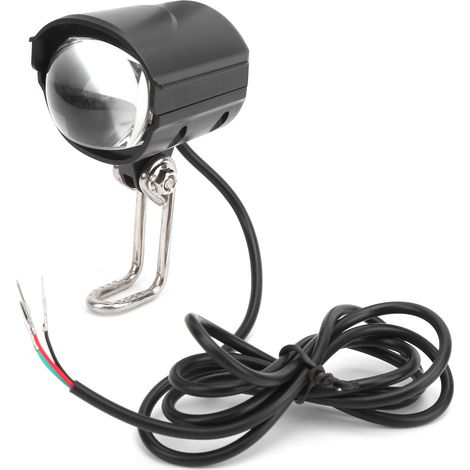Lampe frontale LED étanche pour vélo électrique, compatible 36V, 48V et 60V.
