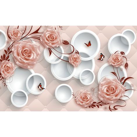 Papier peint panoramique - Fleurs 3D - 130 cm x 81 cm (1/2)