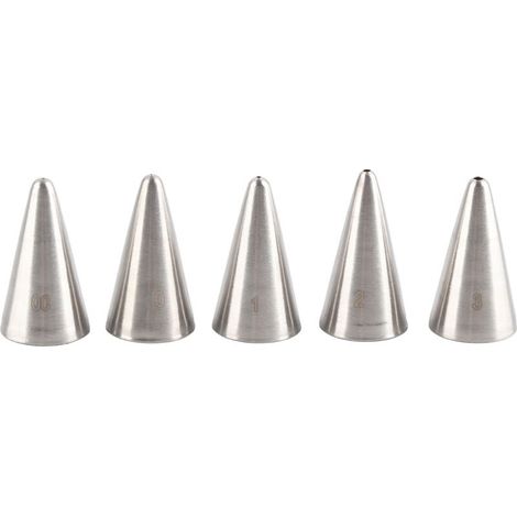Ensemble de douilles de tuyauterie en acier inoxydable, fournitures de décoration de gâteaux pour la cuisson de Cupcakes et de biscuits, 5 pièces. (1/5)