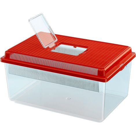Ferplast GEO FLAT SMALL Vaschetta chiusa per pesci, rettili, insetti o piccole tartarughe. Variante SMALL - Misure: 35.5 x 23.5 x h 16.5 cm - 4 L -
